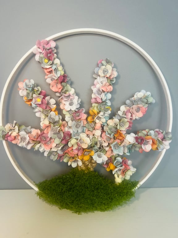 Handmade Floral Tree Wall Art Woodland Design