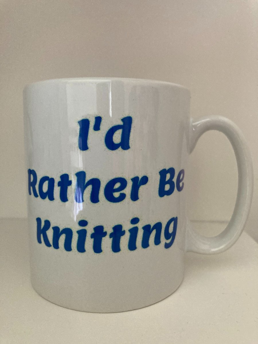 I'd Rather Be Knitting Picture, Ceramic mug, Free P&P