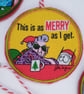 Christmas Decoration cartoon woman with humorous phrases - hanging ornament - Image 4