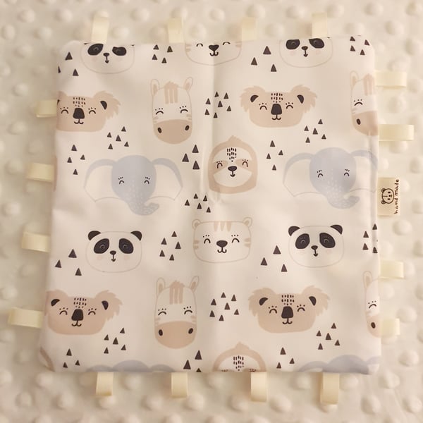 Baby Animals Taggy Blanket Comforter Elephant Bear Zebra Koala
