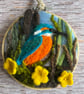 Needle felted kingfisher wall art picture. - Image 1