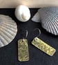 Hammered brass dangle earrings. Brass jewellery. - Image 2