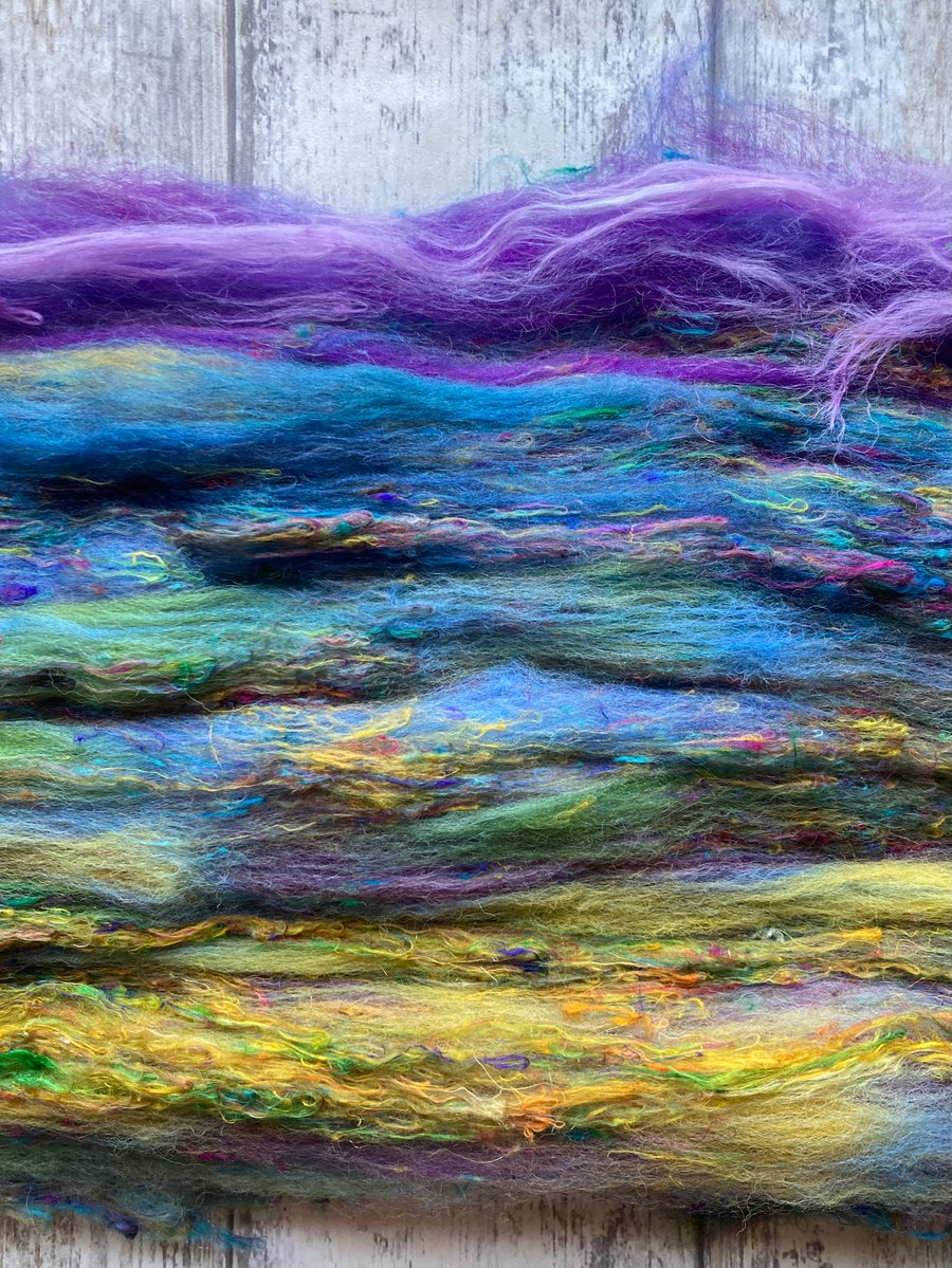 Mini Faery fluff fibre batt 50g Jewel frost 