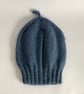 SLOUCH BEANIE hat .'Elodie' .Luxury alpaca, merino wool blend . Denim blue.  - Image 3