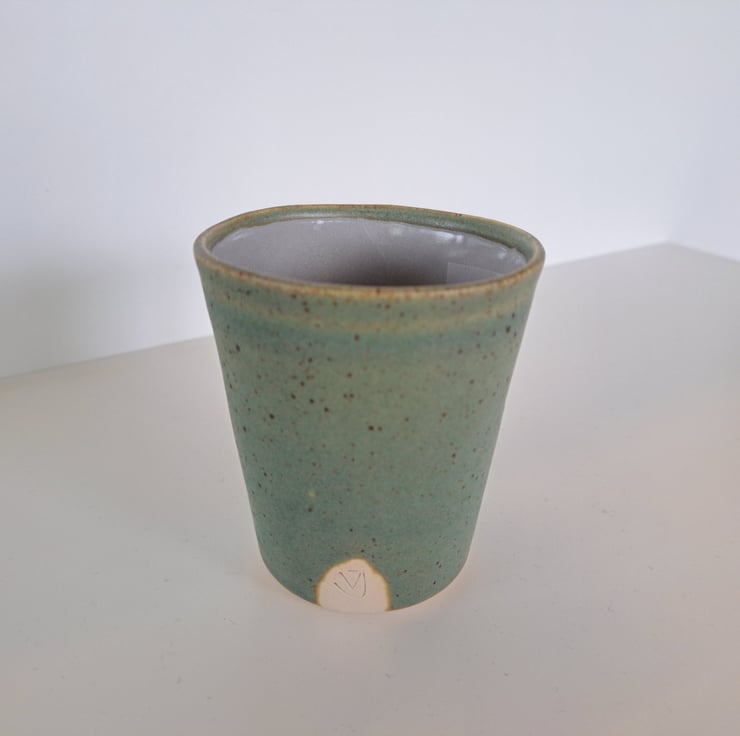 Hand made ceramic coffee beaker glazed in spe... Folksy