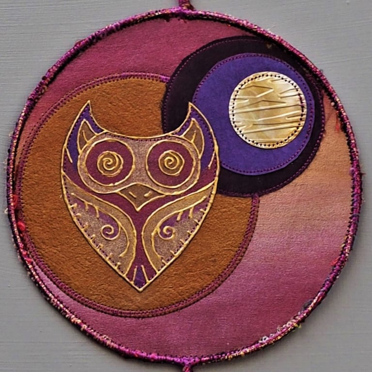 OMVM433 - Owl Moon Mandala - Plum - Gold - Old Gold