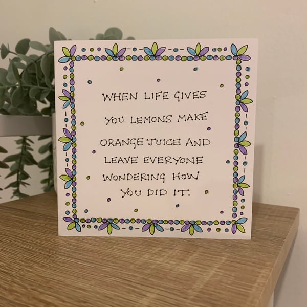 Hand drawn quotes card 
