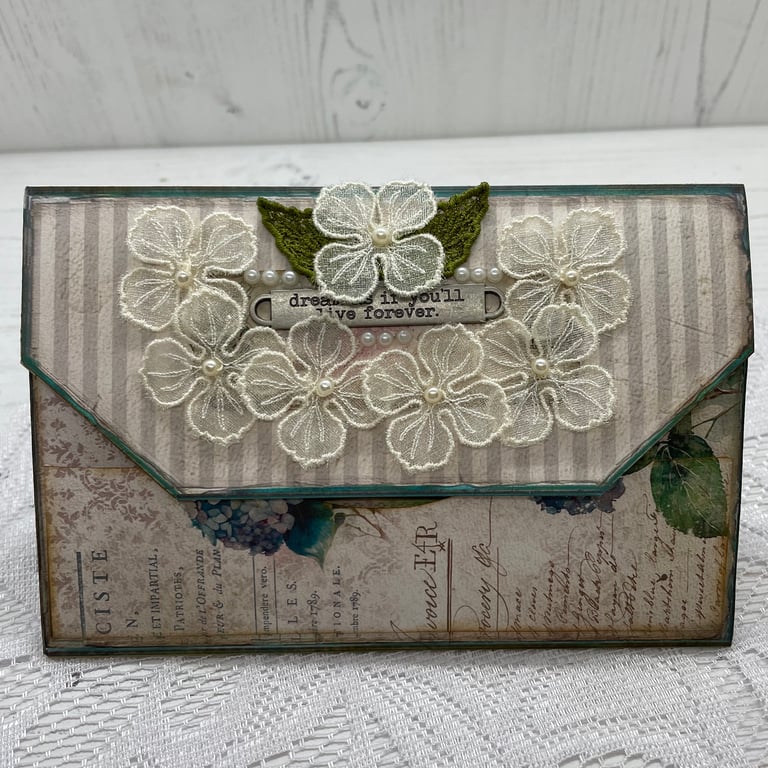 Ephemera  - Hydrangea Pocket Folder by Carolee Crafts PB8 - 0029