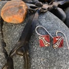 Copper and Silver Seaweed Earings