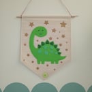 Dinosaur Fabric Wall Hanging...Children's decor. 