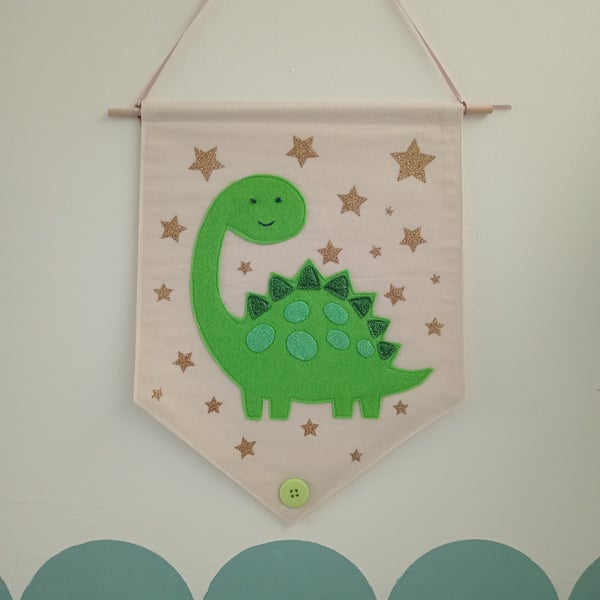 Dinosaur Fabric Wall Hanging...Children's decor. 