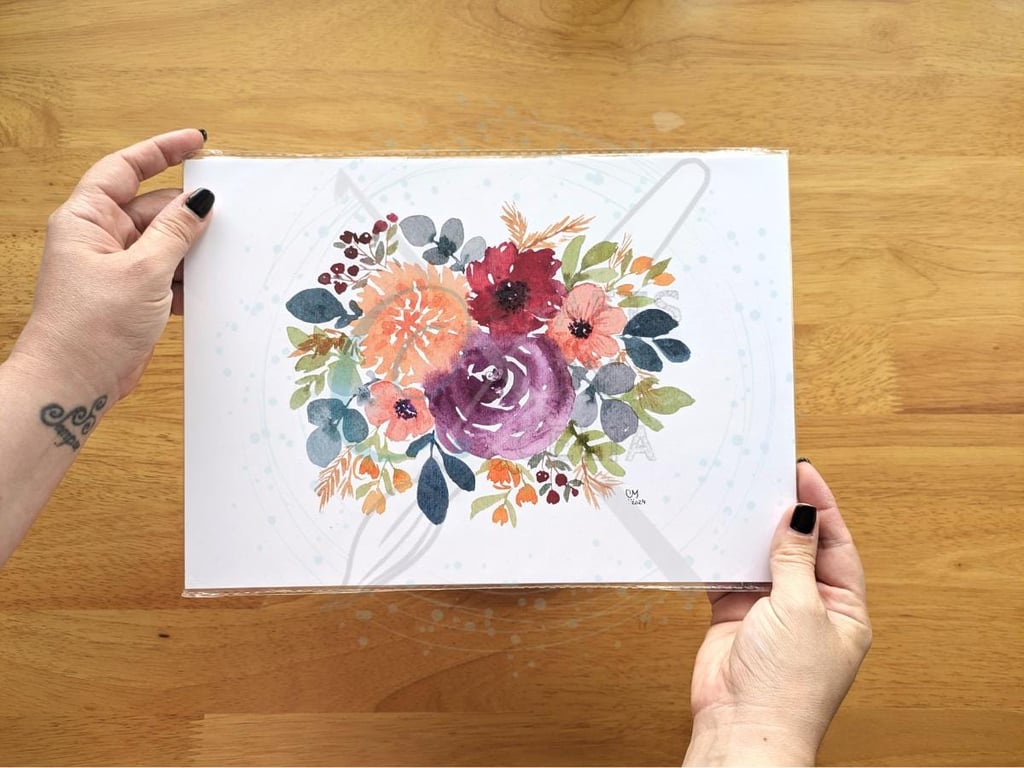 Art Print Watercolour Floral Autumn Colours, A4 and A5 available