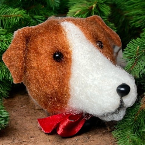 Needle felted dog bauble - Jack Russell terrier