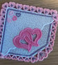 Freestanding Lace Corner Bookmark – Interlocking Hearts Design - Image 2
