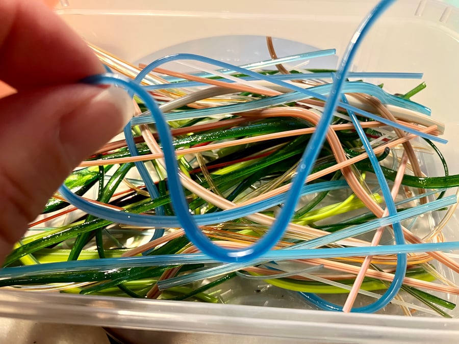 100g mixed colours Bullseye 90 coe glass Vitrigraph stringers