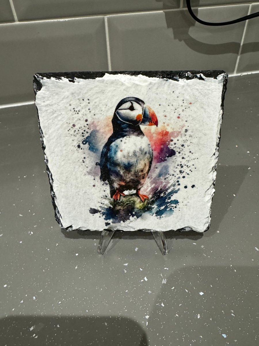 Puffin Slate Coaster