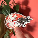 Nautilus Lino Print Vinyl Sticker