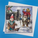 Funny Christmas Card, Large, Decoupaged
