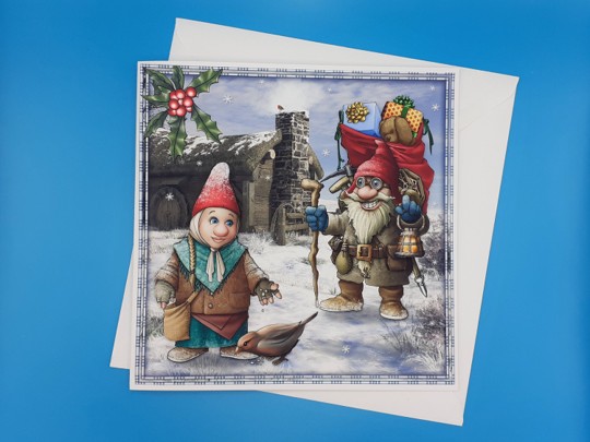 Funny Christmas Card, Large, Decoupaged
