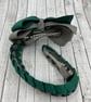 School Hunter Green and Grey Pleated Bun Wrap - Image 3