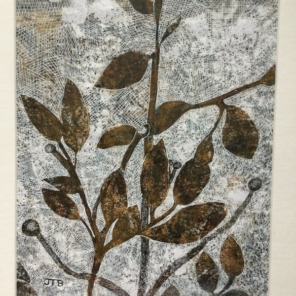 Original Painting of Plants Using Mixed Materials