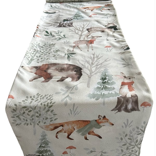 Woodland Animals Christmas Table Runner 1.9m x 30cm Gift Idea