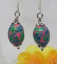 Multi Floral Oval Earrings - Image 1