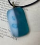 Seaglass Inspired Two Tone Fused Glass Pendant