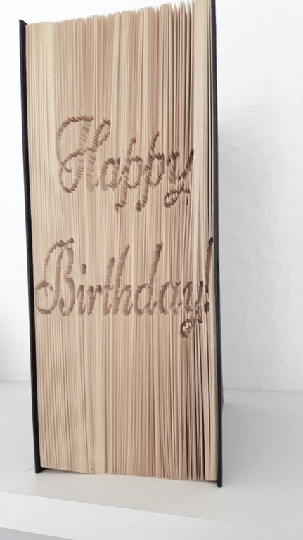 Happy Birthday! CUT & FOLD Book Folding Pattern - EMAILED PDF PATTERN