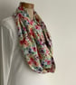 COTTON  lawn infinity scarf. ' Wildflowers' . Multicoloured . Floral. - Image 1