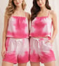 Playsuit beach ware lounge suit pink tie dye camisole top shorts set size 12 - Image 1