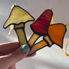 Stained glass mushroom lucky dip toadstool decoration - unique vintage glass