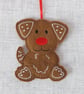Gingerbread dog decoration, hanging decoration, felt. - Image 3