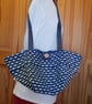 Indian block print shoulder bag: indigo stripes  - Image 2