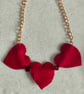 Handmade felt red heart necklace  - Image 3
