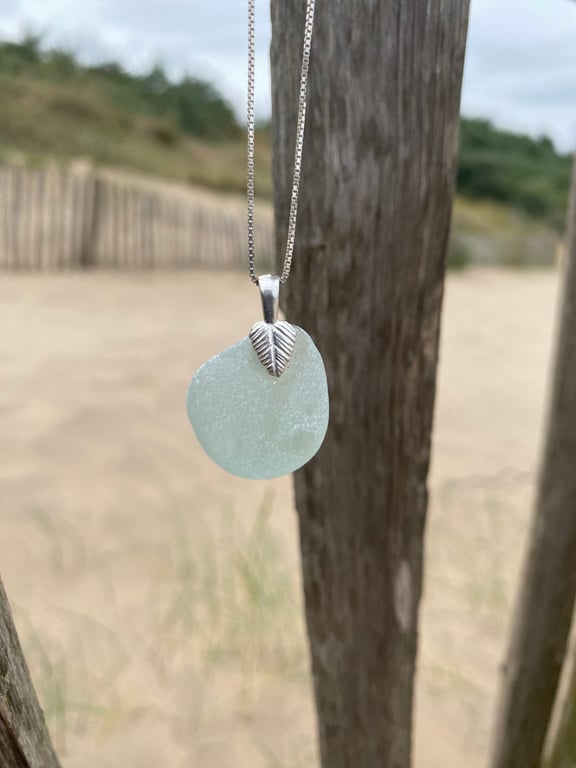 Sea Glass and Silver Necklace (690)