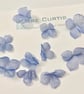 Metallic Silver Blue Silk organza Hydrangea Flowers