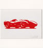 Ferrari Testarossa Linocut - Image 2