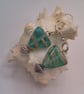Chunky Green Triangular Bead Earrings For Pierced Ears, Gift for Her, Earrings - Image 3