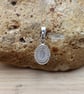 Tiny minimalist Rainbow Moonstone Pendant necklace. June Birthstone - Image 5