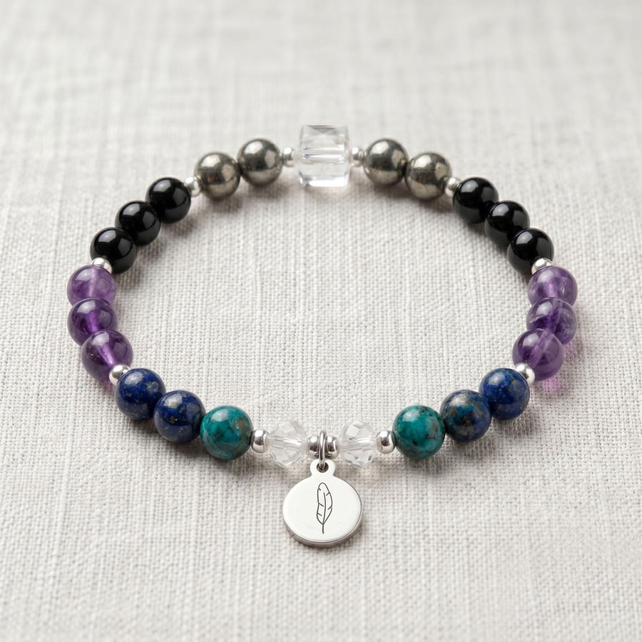 Grief & Loss Crystal Bracelet, Emotional Healing, Personalised Gift