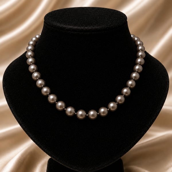Bronze Metallic Shell Pearl Knotted Necklace