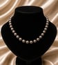 Bronze Metallic Shell Pearl Knotted Necklace