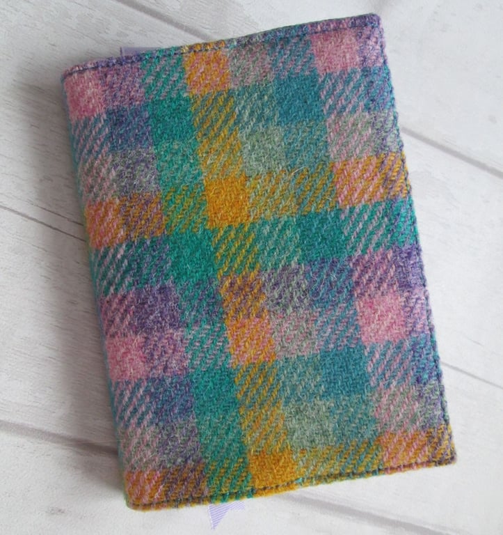 A6 "Harris Tweed®" Notebook Cover - Pastel Spring Check