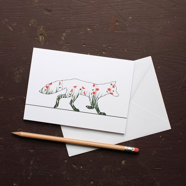 Poppy Fox Greetings Card