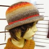Adult Crusher Hat Brimmed Glitter Volcano Brown Orange