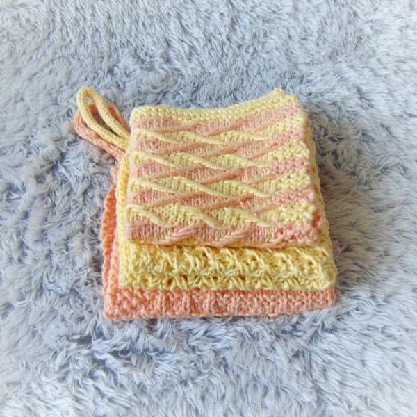 Reusable Kitchen Towels, Face Cloths, Hand Knitted Dishcloths, Knitted Washcloth