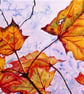 Autumn Leaves Modern Botanical Oil Painting  Autumn Colours  Canvas Artwork - Image 4