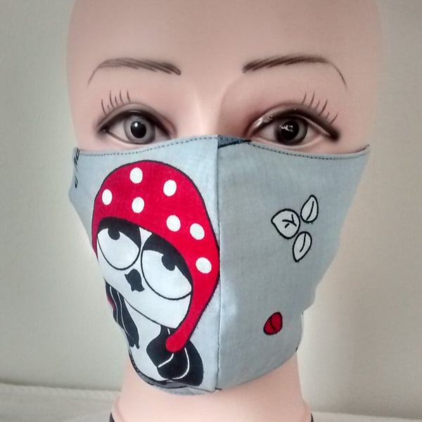 Handmade 3 layers owls reusable adult face mask.