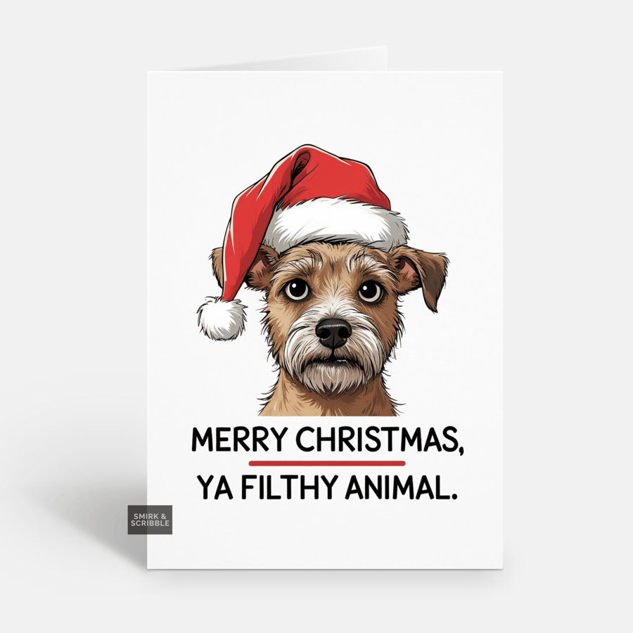 Unique Funny Christmas Card For Him Or Her - Cute Dog Xmas Greeting 